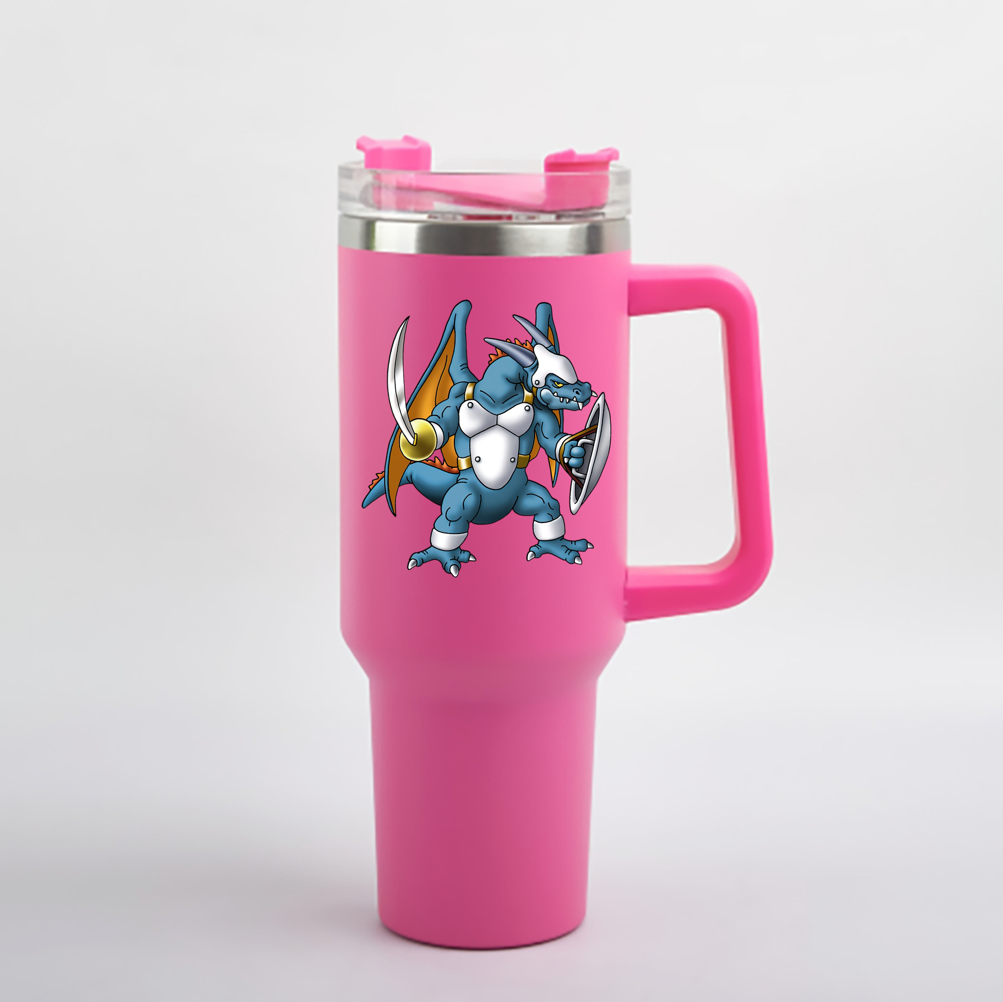 （画像用） ドラゴンクエスト Doragon Kuesuto Dragon Quest 1200mL車用タンブラー - クリスタルステッカー（プラスチックストロー付き）